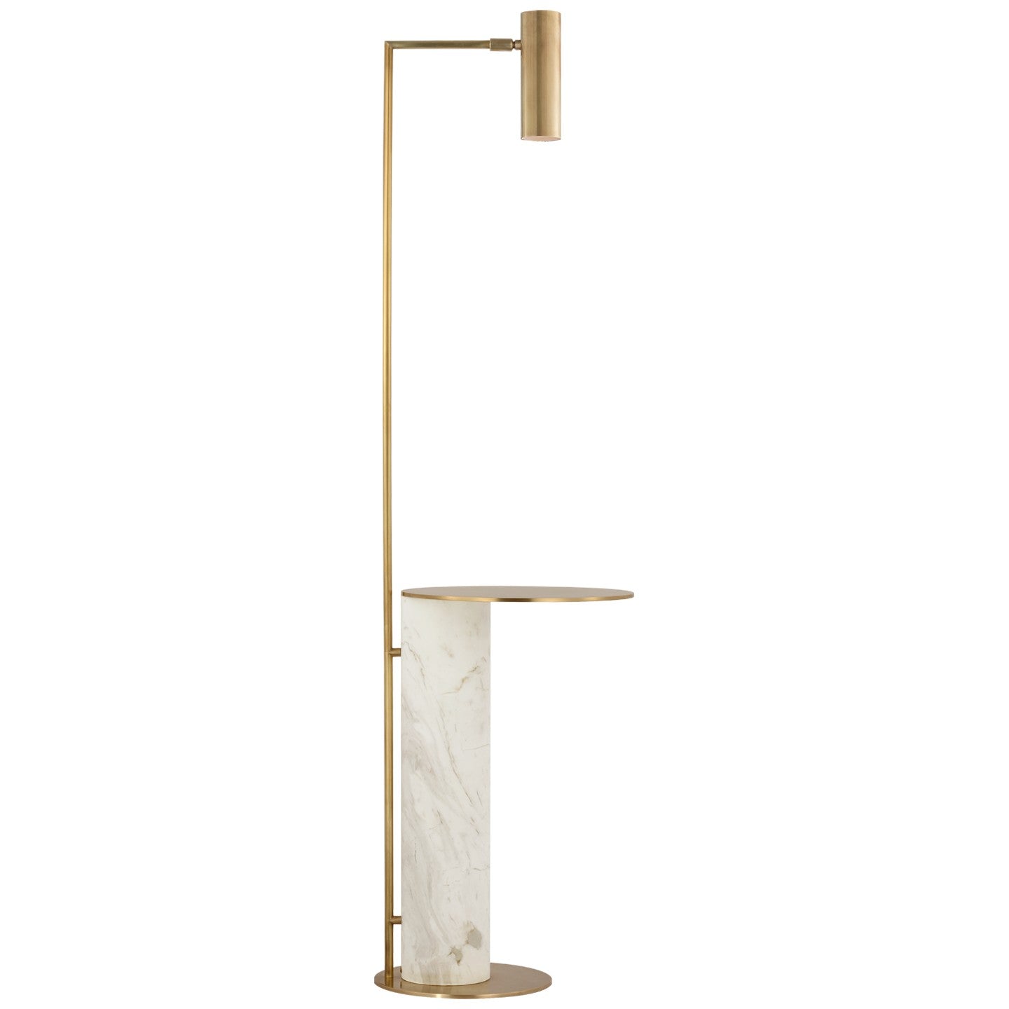 Visual Comfort Signature - KW 1612AB/WM - LED Floor Lamp - Alma - Antique-Burnished Brass and White Marble