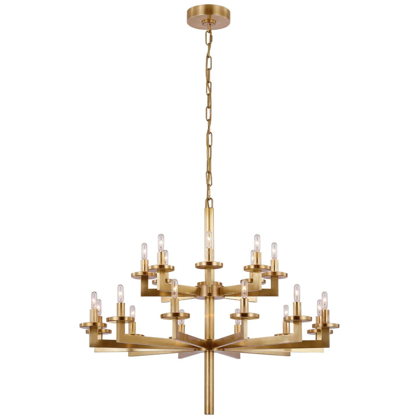 Visual Comfort Signature - KW 5201AB - 20 Light Chandelier - Liaison - Antique-Burnished Brass