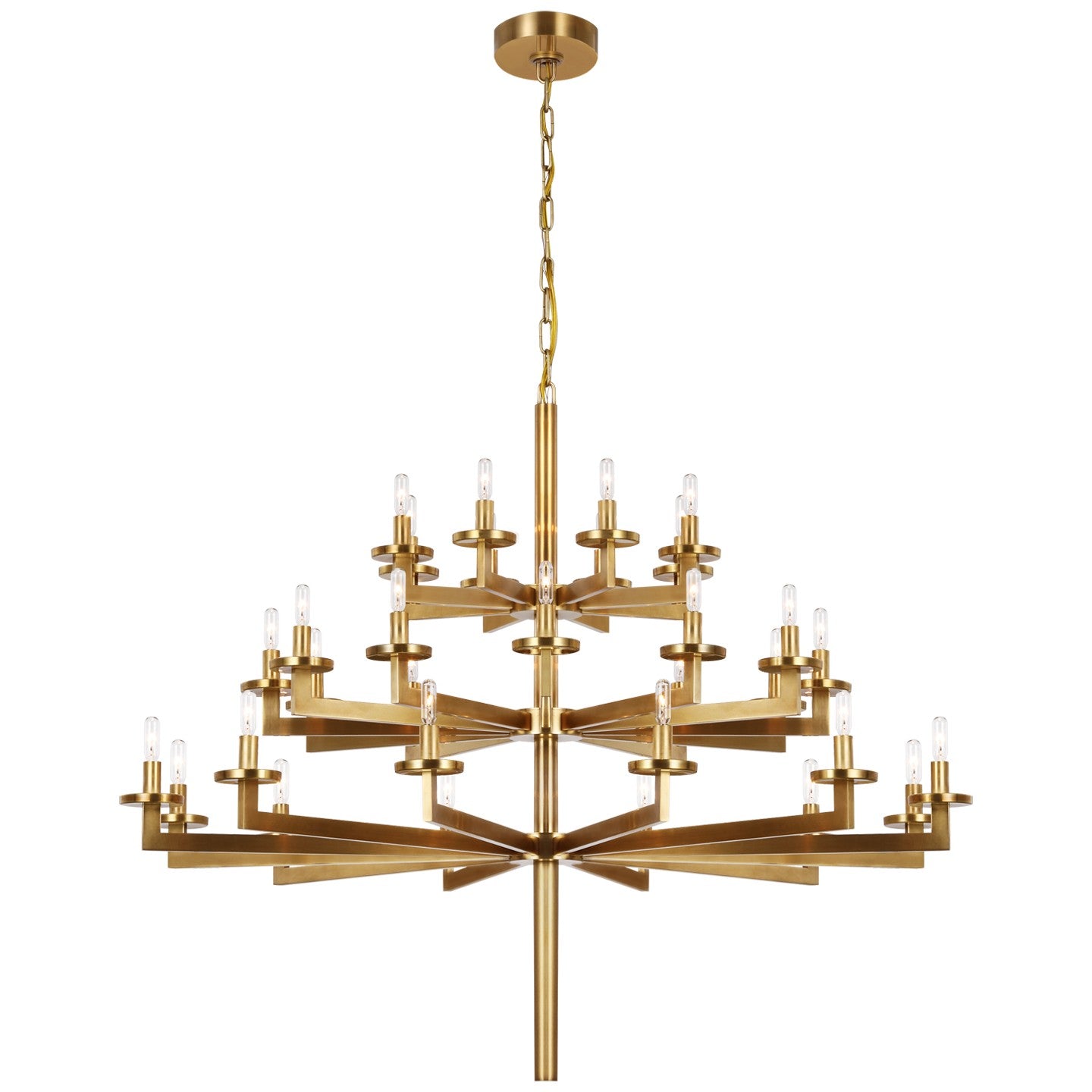 Visual Comfort Signature - KW 5202AB - 32 Light Chandelier - Liaison - Antique-Burnished Brass