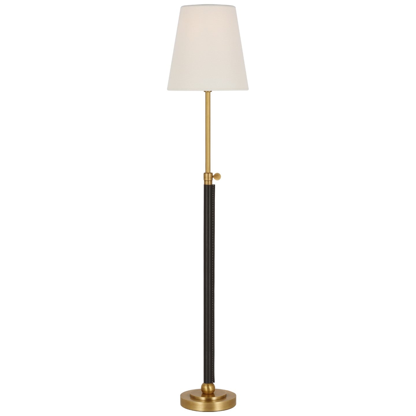 Visual Comfort Signature - TOB 3580HAB/CHC-L - LED Floor Lamp - Bryant Wrapped - Hand-Rubbed Antique Brass and Chocolate Leather