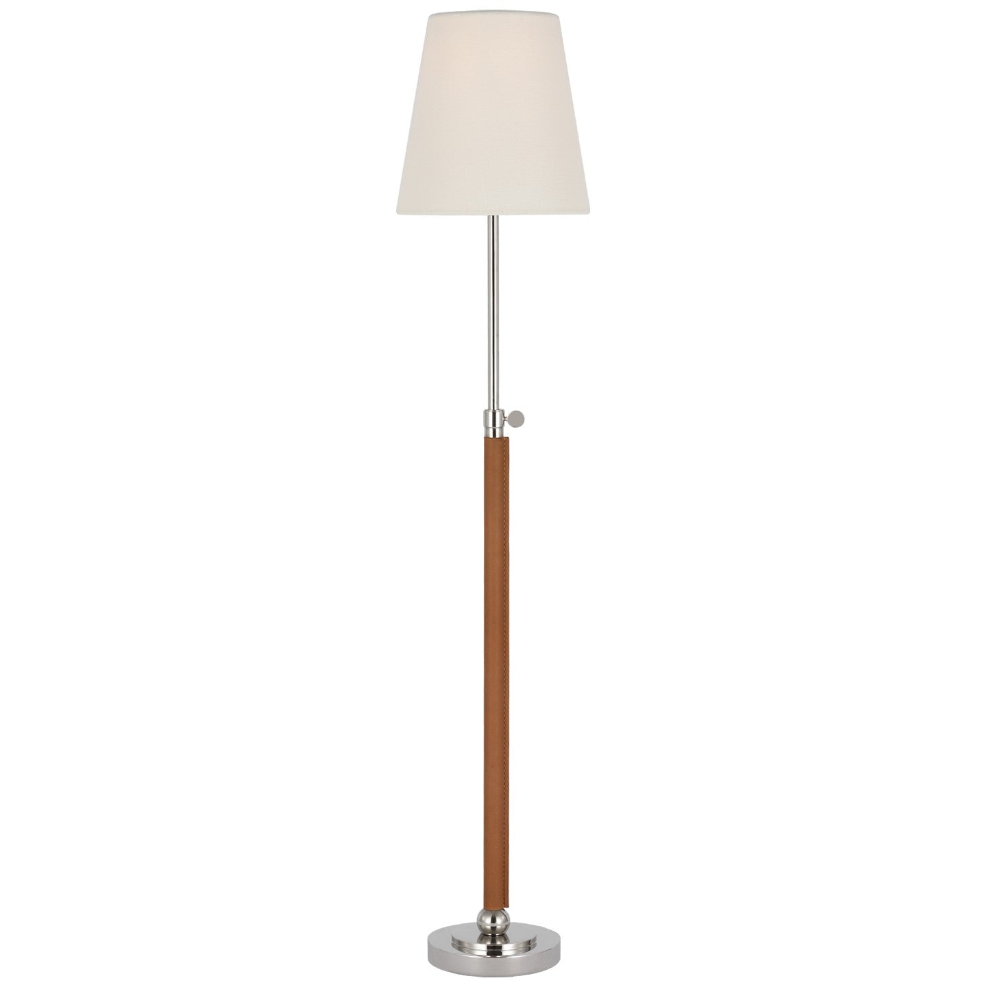 Visual Comfort Signature - TOB 3580PN/NAT-L - LED Floor Lamp - Bryant Wrapped - Polished Nickel and Natural Leather