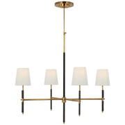 Visual Comfort Signature - TOB 5582HAB/CHC-L - LED Chandelier - Bryant Wrapped - Hand-Rubbed Antique Brass and Chocolate Leather