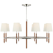 Visual Comfort Signature - TOB 5588PN/NAT-L - LED Chandelier - Bryant Wrapped - Polished Nickel and Natural Leather