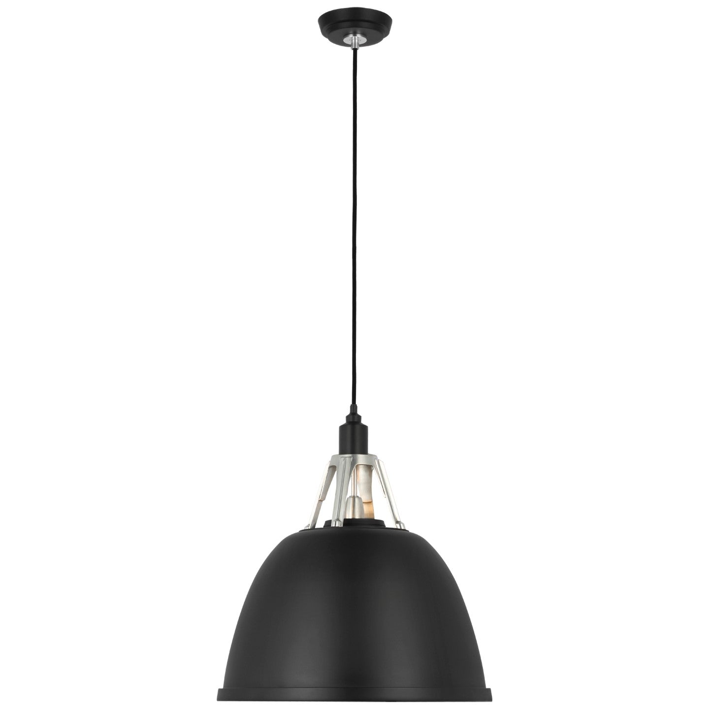 Visual Comfort Signature - TOB 5640BLK/PAL - LED Pendant - Gunner - Black and Polished Aluminum