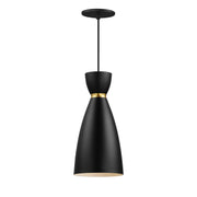 Maxim - 11301BKSBR - One Light Mini Pendant - Carillon - Black / Satin Brass