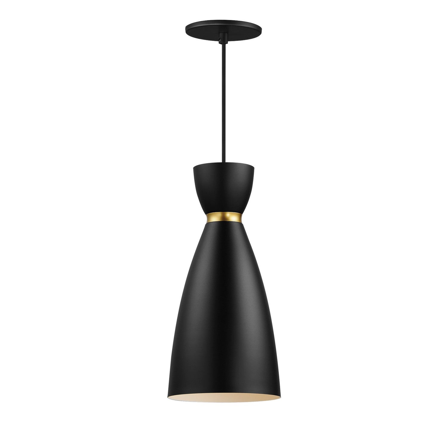 Maxim - 11301BKSBR - One Light Mini Pendant - Carillon - Black / Satin Brass