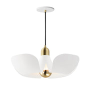 Maxim - 11394WTSBR - LED Pendant - Poppy - White/Satin Brass