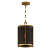 Maxim - 14461BRNAB - One Light Pendant - Rattan - Natural Aged Brass