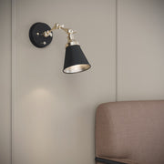 Millennium - 12001-MB/VB - One Light Swing Arm Wall Sconce - Edith - Matte Black/Vintage Brass