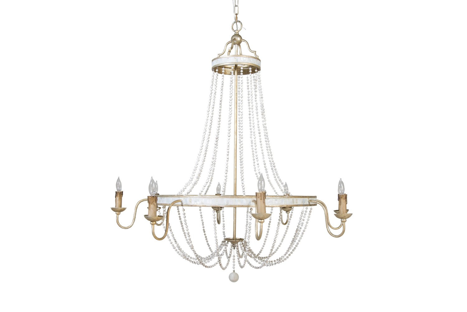 Gabby - SCH-153135 - Eight Light Chandelier - Corinna - Champagne Silver/Antique White