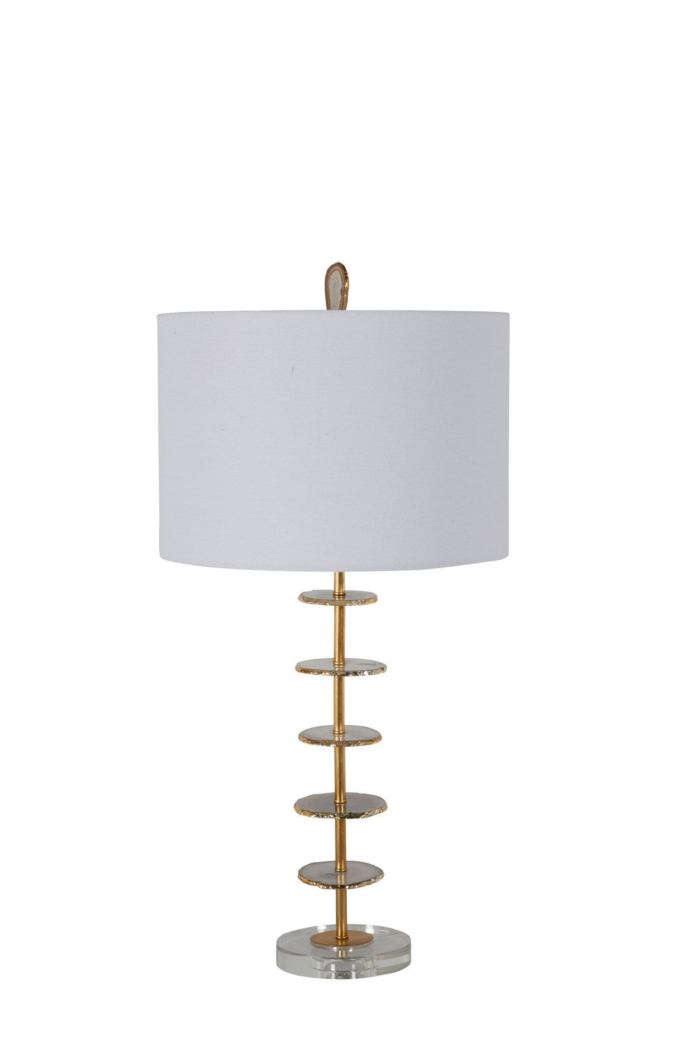 Gabby - SCH-165055 - One Light Table Lamp - Gianna - Vintage Gold/Natural Agate/White Linen Fabric