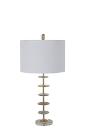 Gabby - SCH-165055 - One Light Table Lamp - Gianna - Vintage Gold/Natural Agate/White Linen Fabric