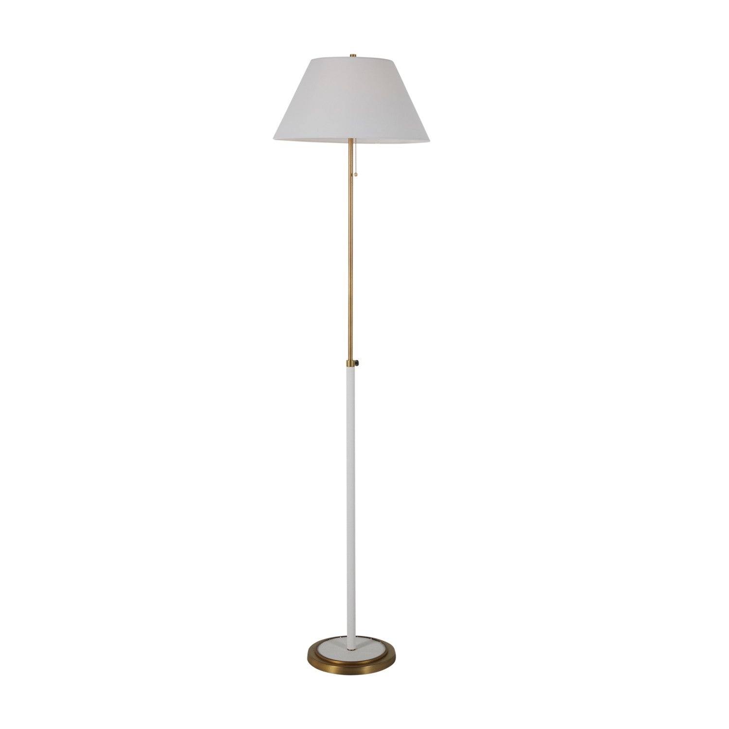 Gabby - SCH-166095 - One Light Floor Lamp - Vanna - White Shagreen/Matte Antique Brass/White Linen