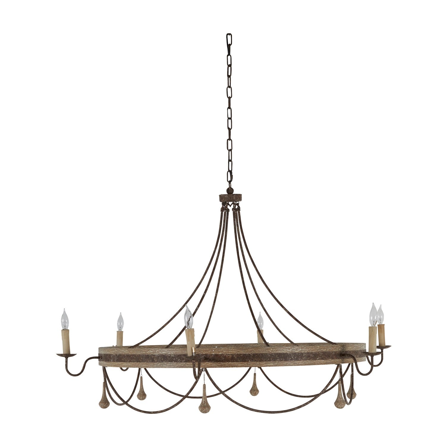 Gabby - SCH-169005 - Six Light Chandelier - Jean - Rust/White Washed Wood