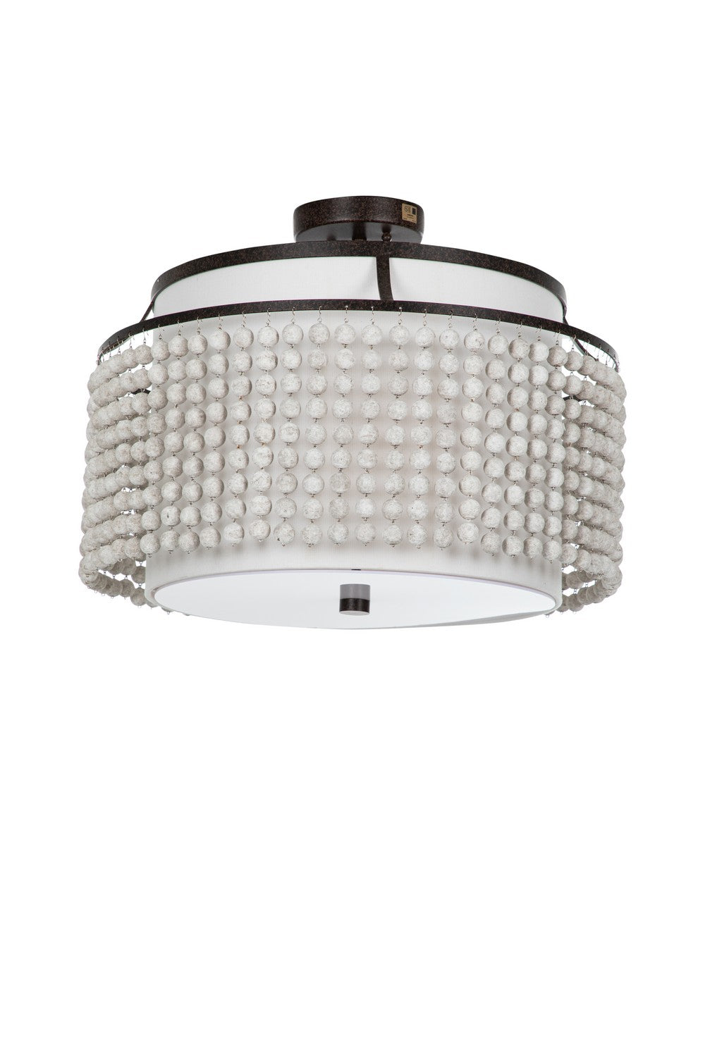 Gabby - SCH-170470 - Two Light Semi-Flush Mount - Joanna - Venetian Rust/Distressed Ivory/Feather White Linen/White Acrylic