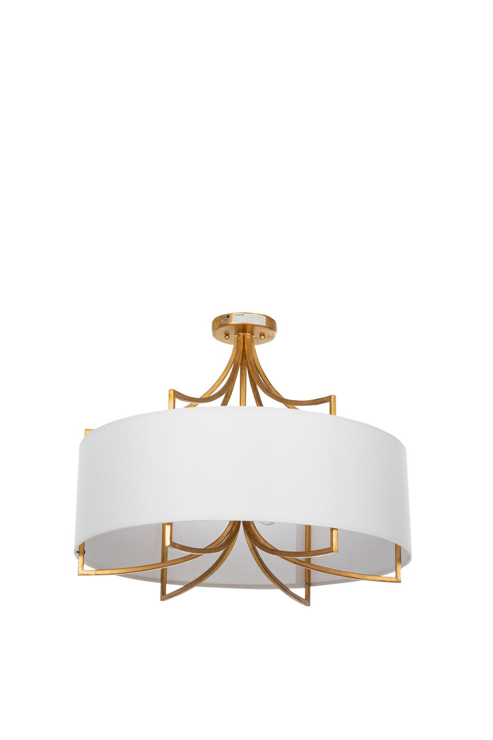 Gabby - SCH-170480 - Four Light Semi-Flush Mount - Lacey - Vintage Gold/Feather White Linen