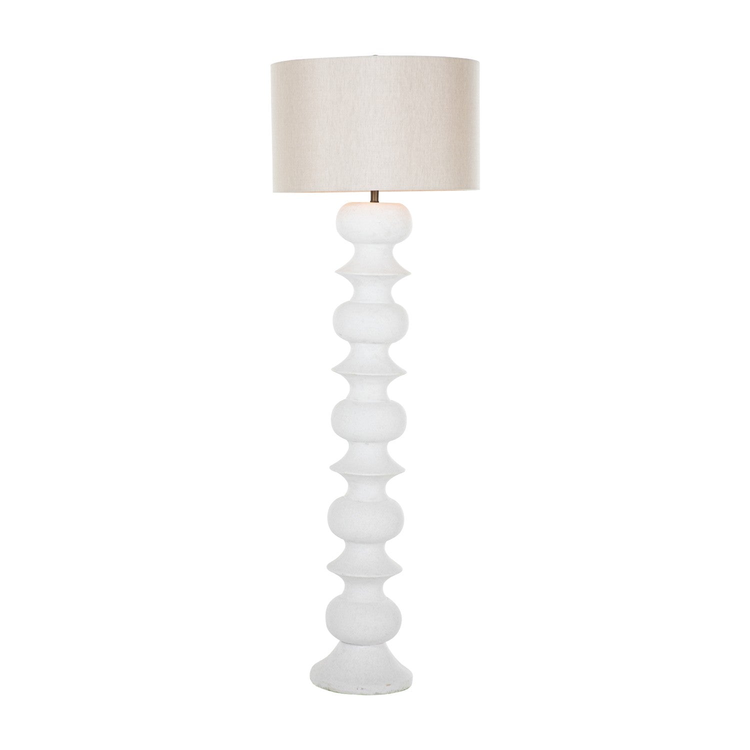 Gabby - SCH-175010 - One Light Floor Lamp - Claudius - Plaster White/Brushed Copper/Smoky Grey Linen
