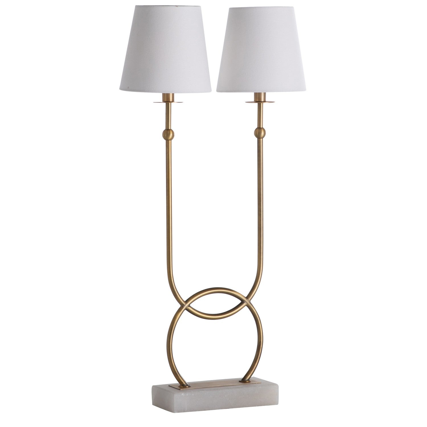Gabby - SCH-175091 - Two Light Table Lamp - Mayfield - Matte Antique Brass/Feather White Linen/Natural Alabaster