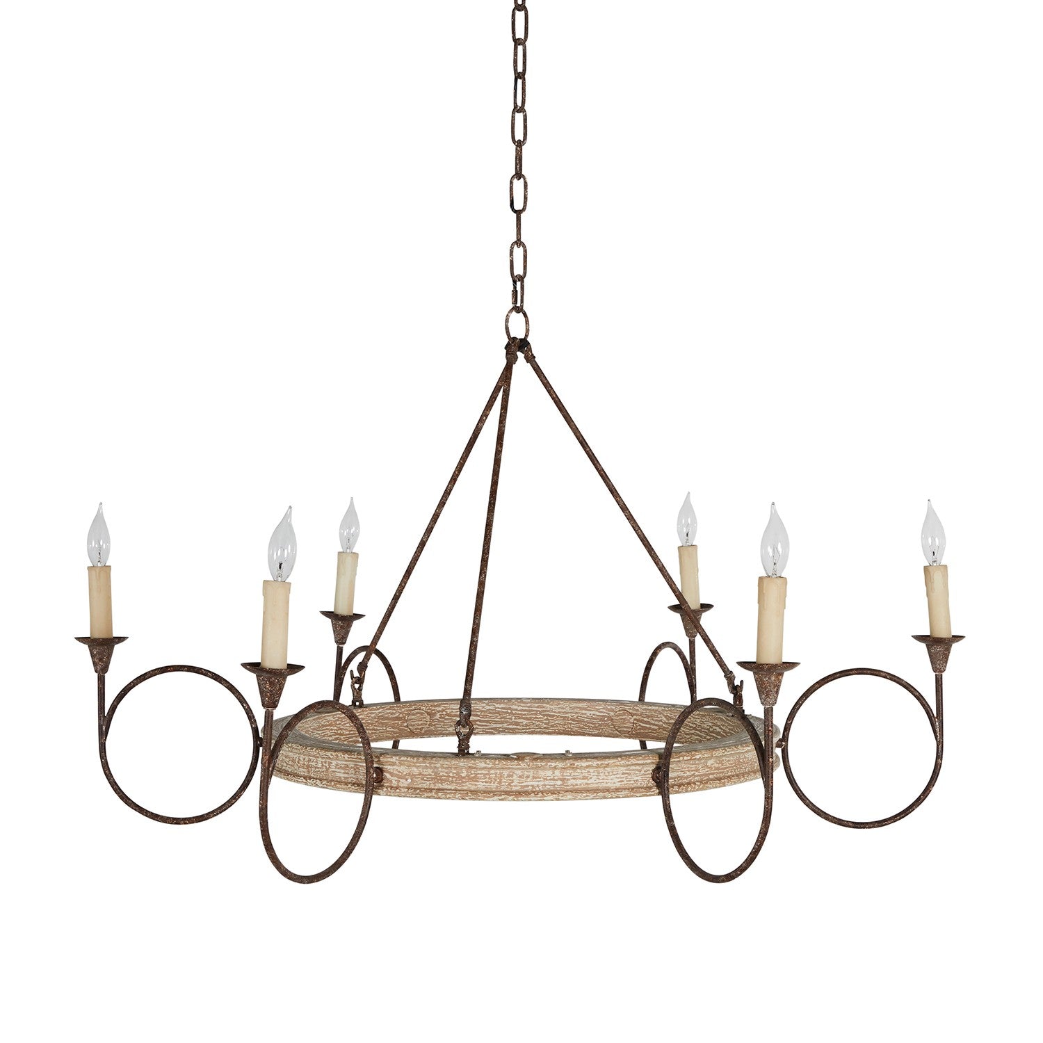Gabby - SCH-290275 - Six Light Chandelier - Bailey - White Washed Wood/Rust