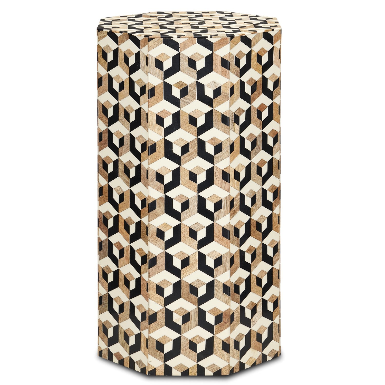 Currey and Company - 3000-0239 - Accent Table - Natural/White/Black