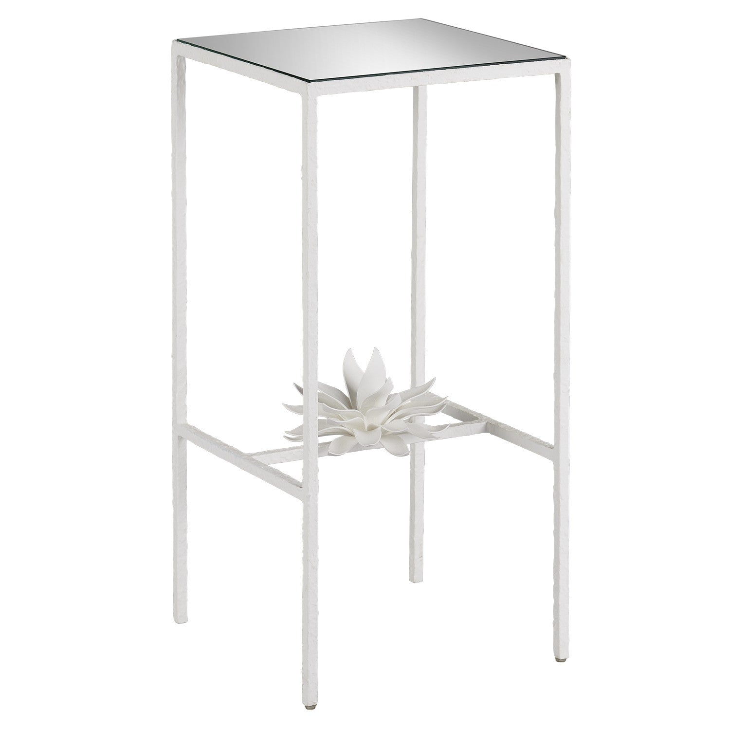Currey and Company - 4000-0166 - Accent Table - Yeso Blanco/Mirror