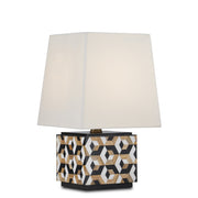 Currey and Company - 6000-0885 - One Light Table Lamp - Geo Collection - Black/White/Natural