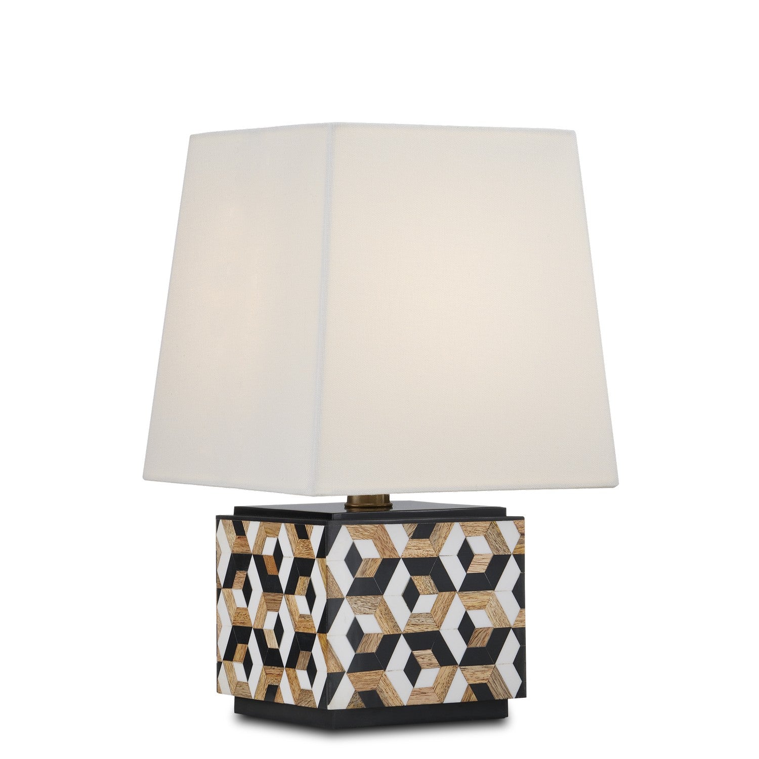 Currey and Company - 6000-0885 - One Light Table Lamp - Geo Collection - Black/White/Natural