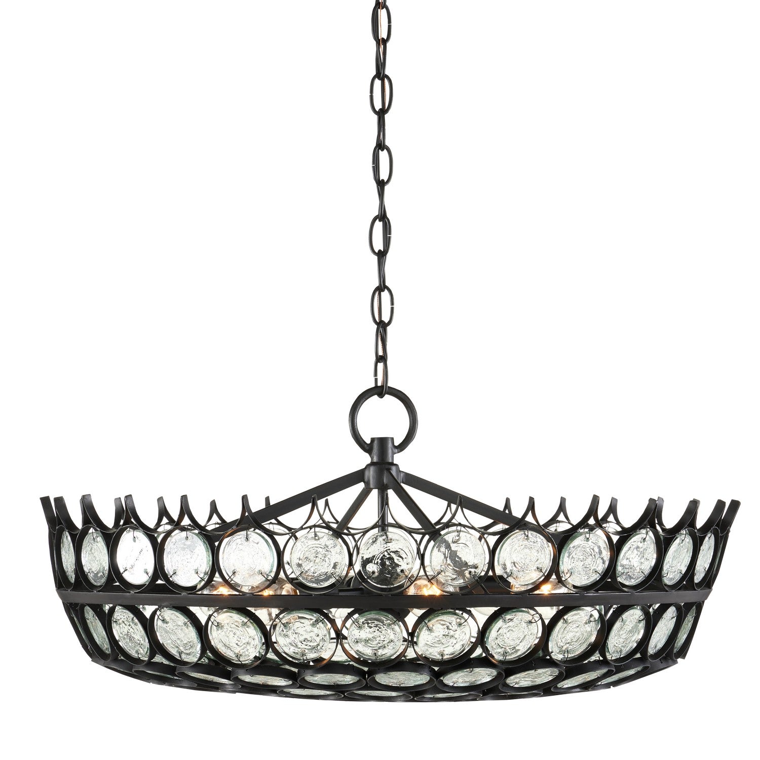 Currey and Company - 9000-0991 - Six Light Chandelier - Satin Black/Clear