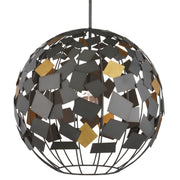 Currey and Company - 9000-1089 - One Light Chandelier - Hiroshi Gray/Contemporary Gold Leaf