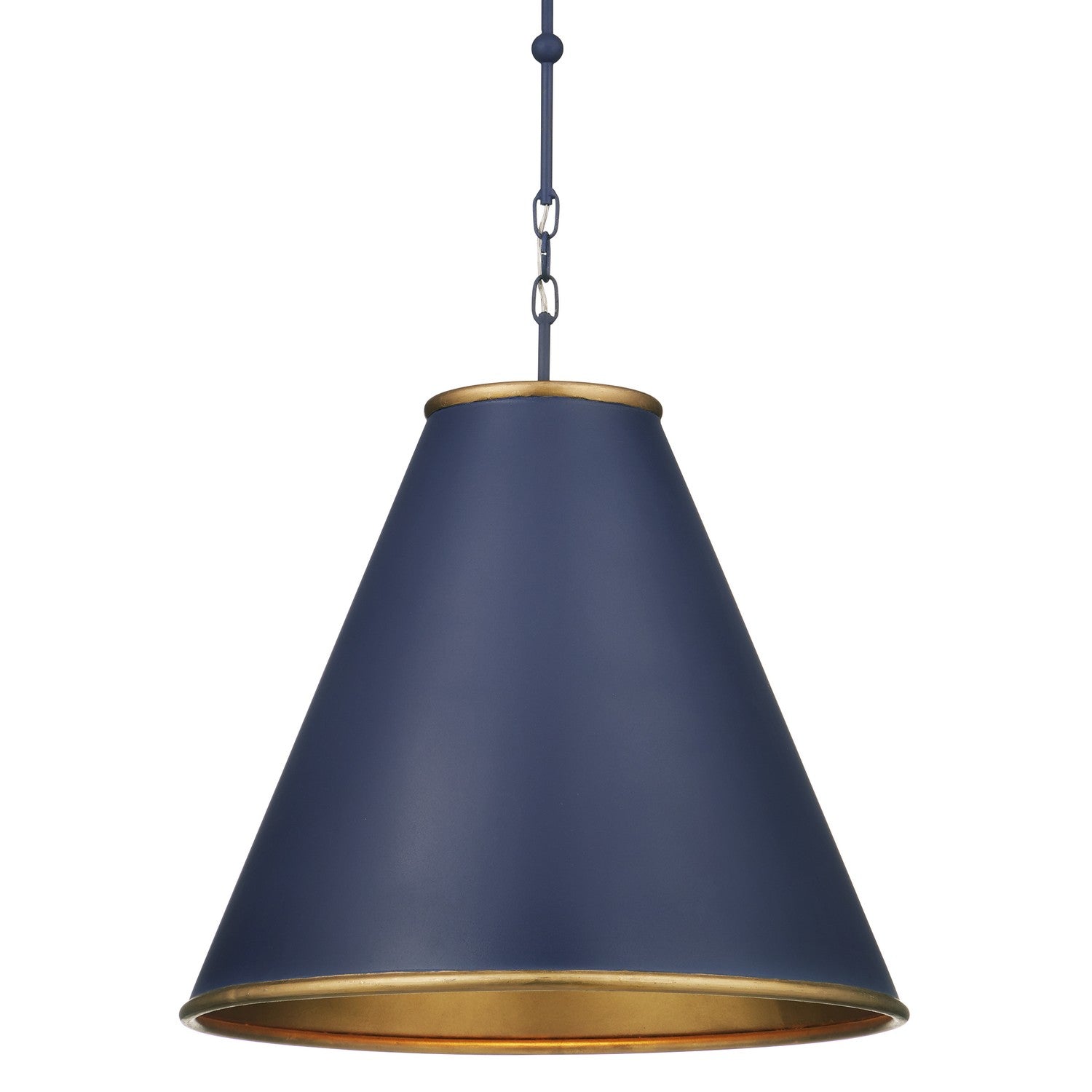 Currey and Company - 9000-1090 - One Light Pendant - Hiroshi Dark Blue/Contemporary Gold Leaf/Gold