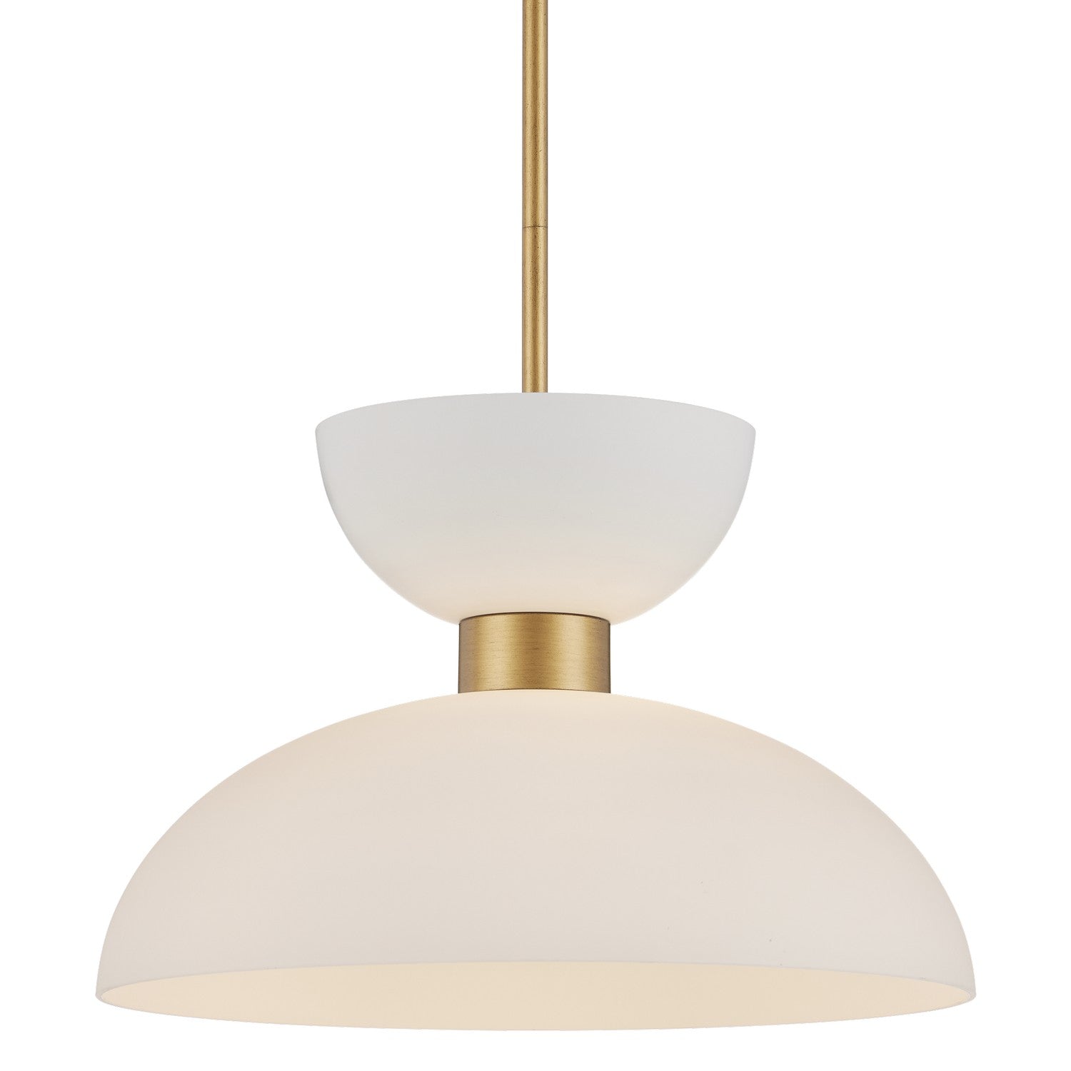 Currey and Company - 9000-1094 - One Light Pendant - Antique Brass/White/Opaque