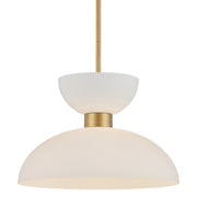 Currey and Company - 9000-1094 - One Light Pendant - Antique Brass/White/Opaque