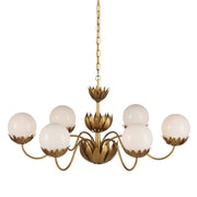 Currey and Company - 9000-1096 - Six Light Chandelier - Contemporary Gold Leaf/Gold/White