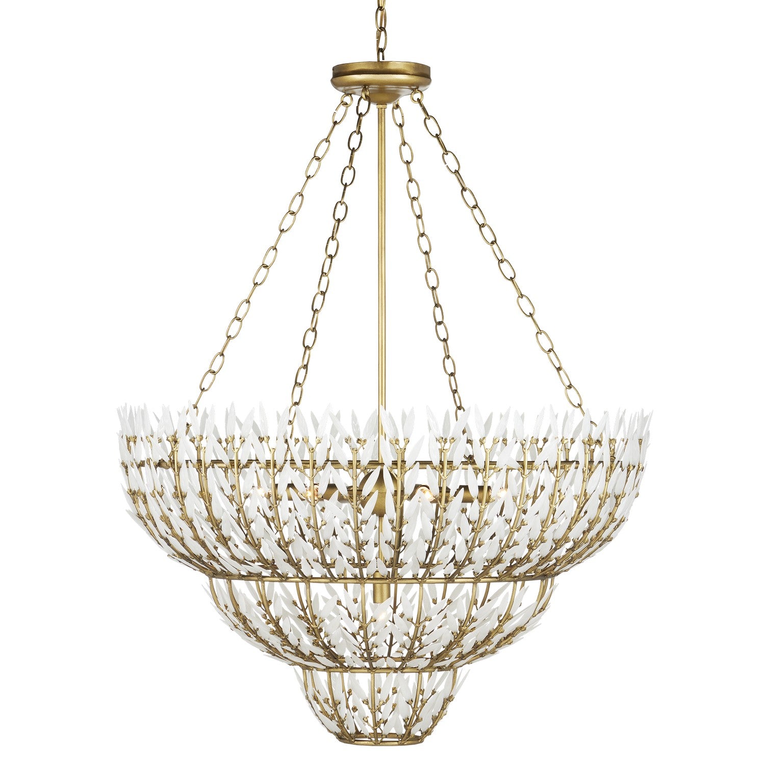 Currey and Company - 9000-1099 - Seven Light Chandelier - Brass/White