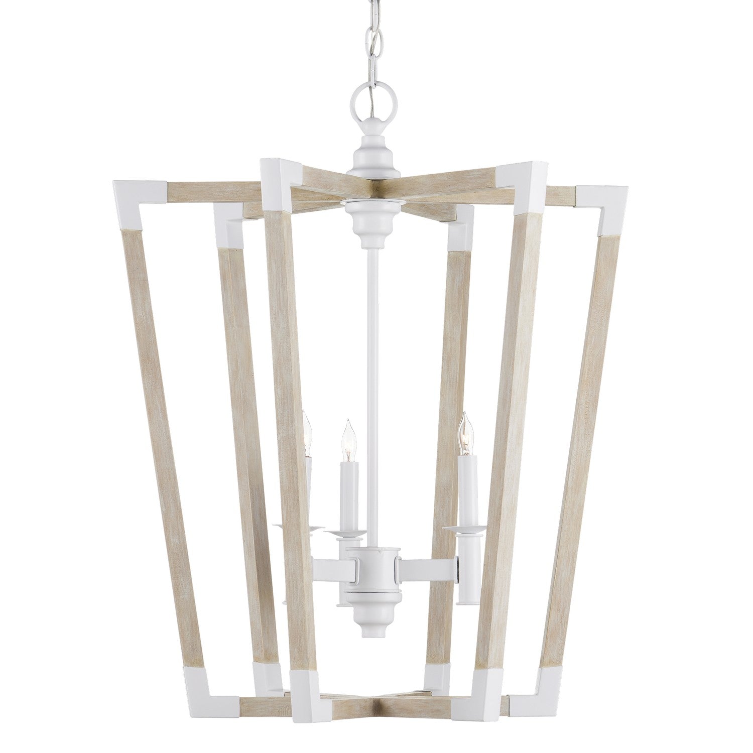 Currey and Company - 9000-1112 - Three Light Lantern - Sugar White/Sandstone