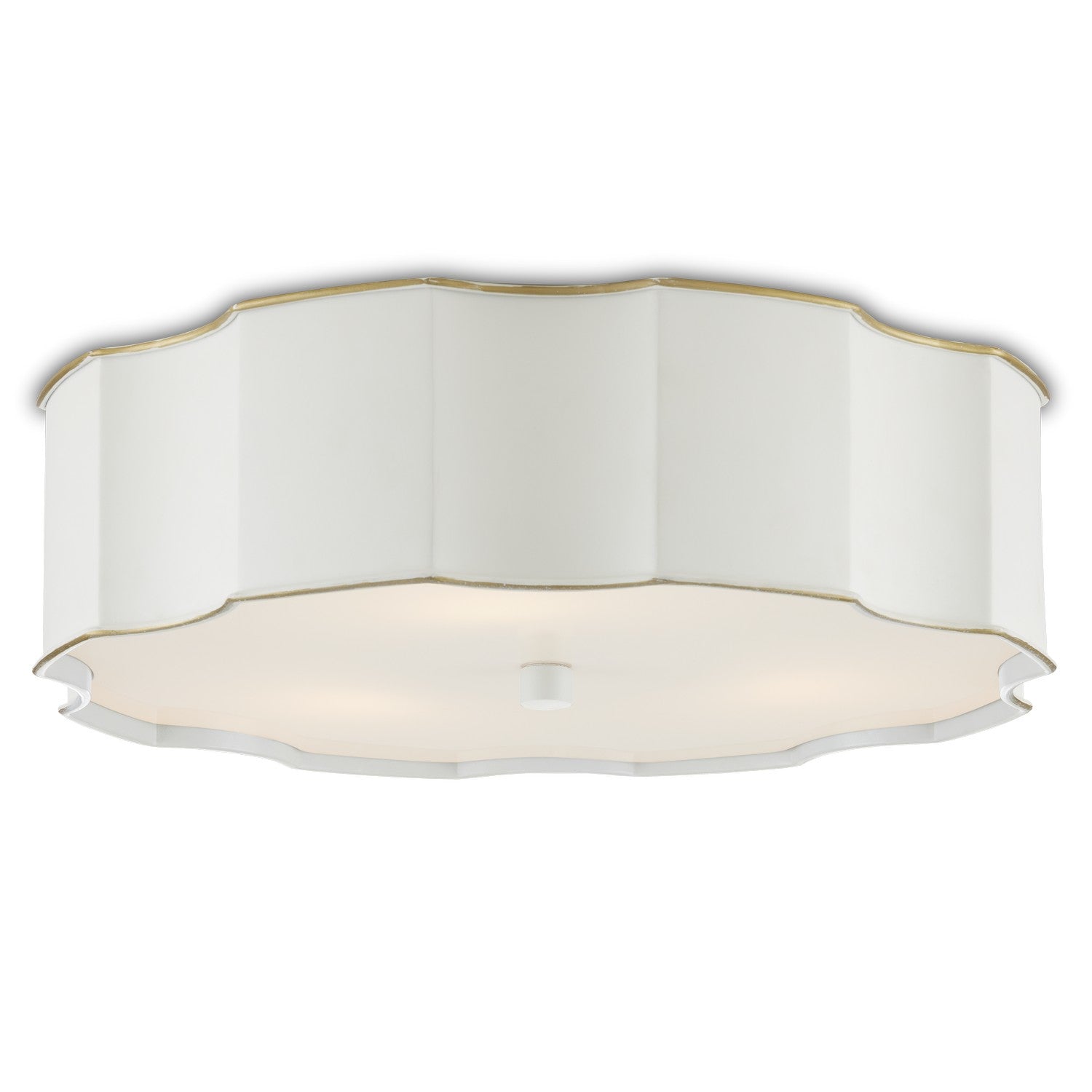Currey and Company - 9999-0067 - Three Light Flush Mount - Snow White/Gold Highlights