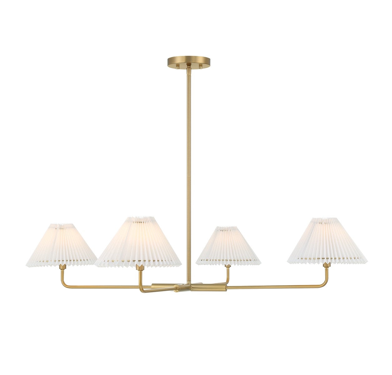 Meridian - M100121NB - Four Light Chandelier - Natural Brass