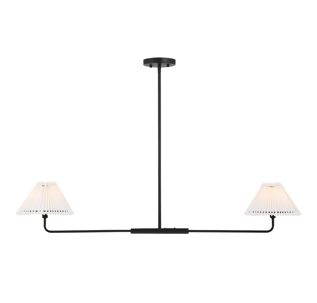Meridian - M100122MBK - Two Light Linear Chandelier - Matte Black
