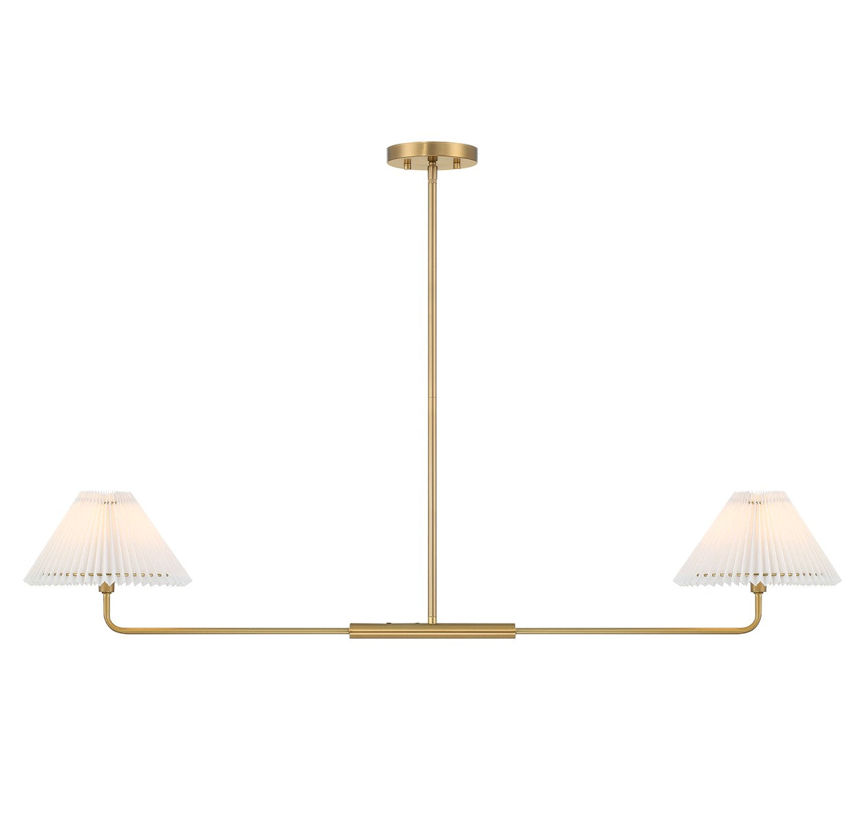 Meridian - M100122NB - Two Light Linear Chandelier - Natural Brass