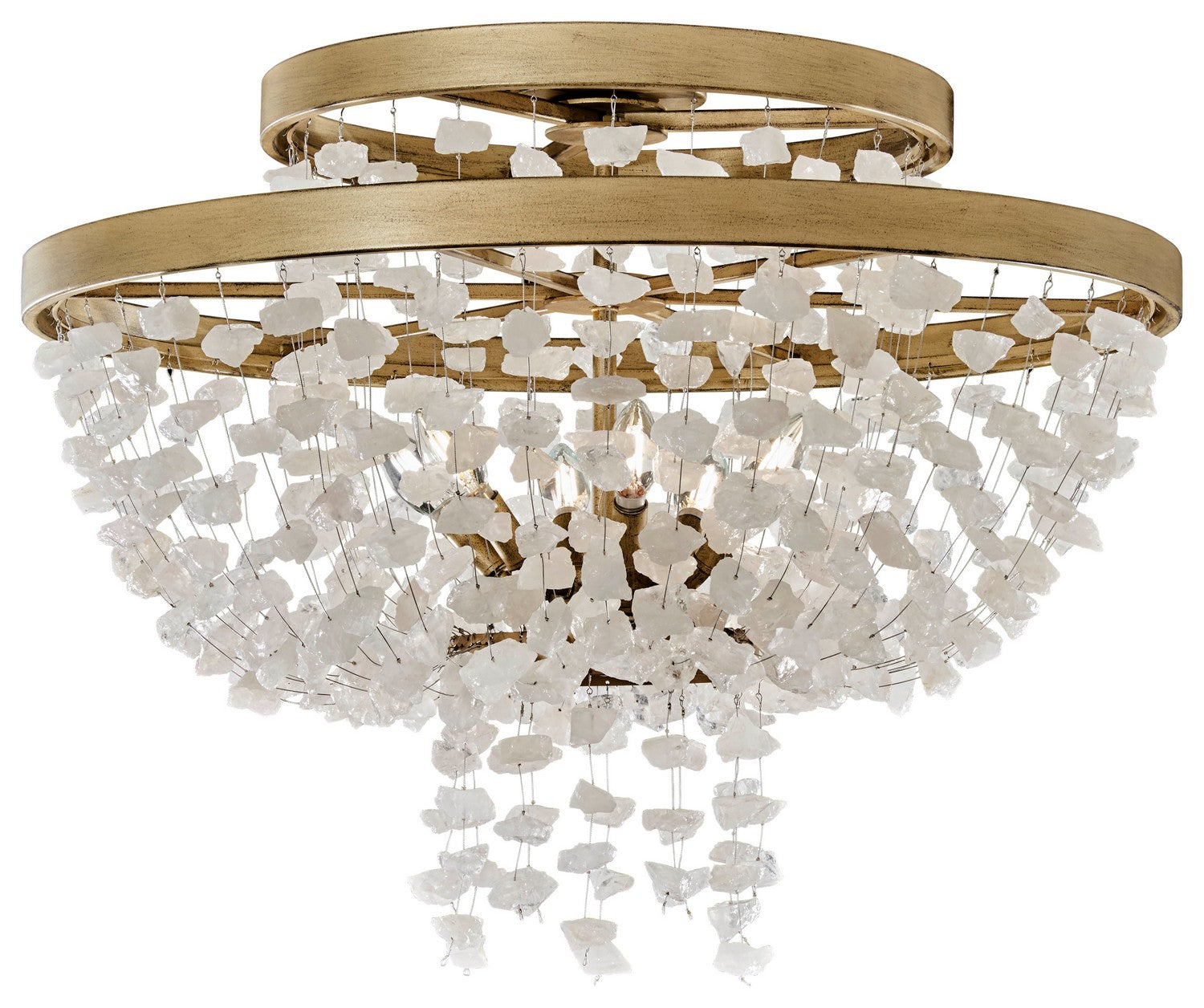 Metropolitan - N6896-898 - Six Light Flush Mount - Stonybrook by Robin Baron - Harvest Gold