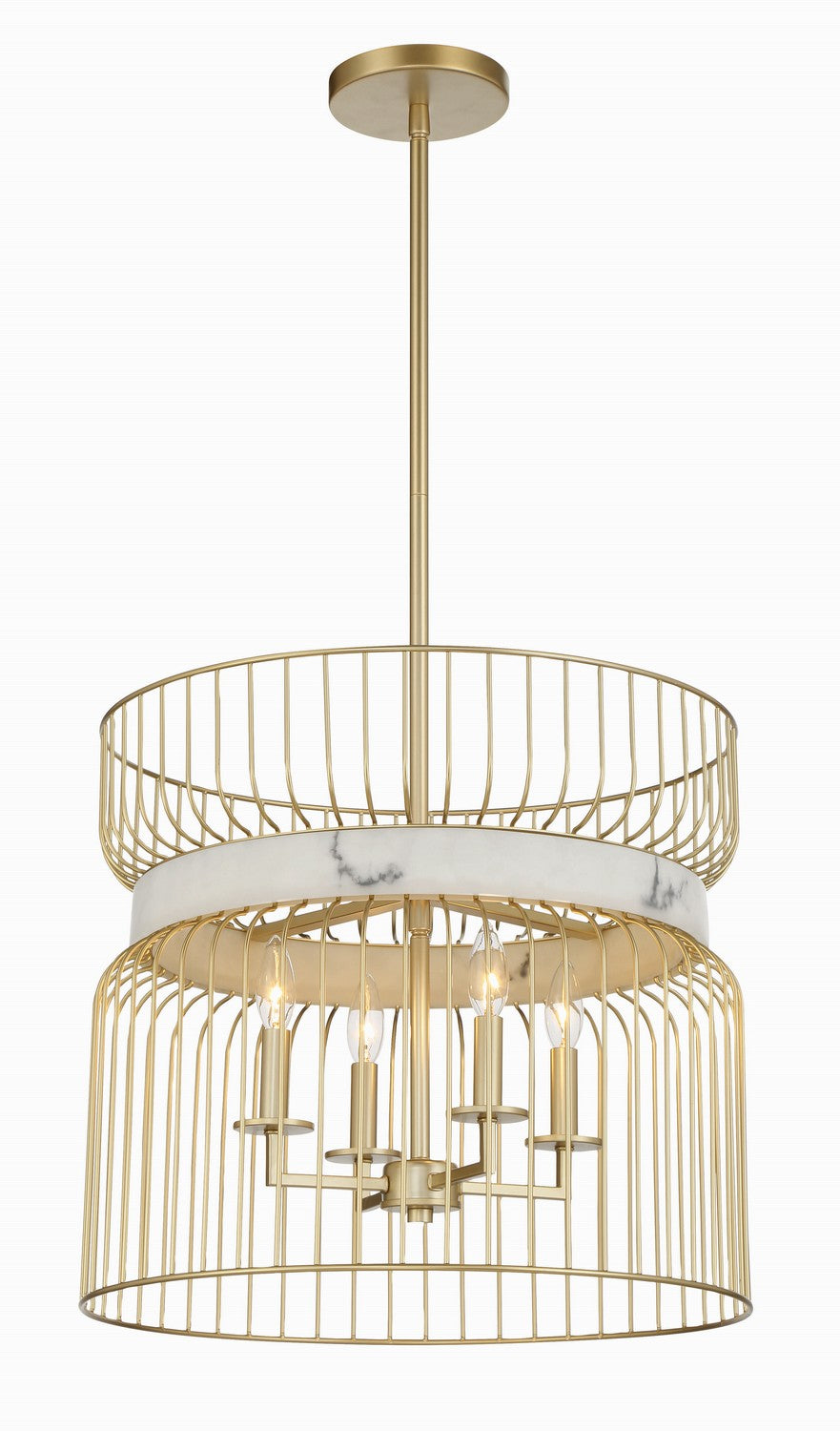Minka-Lavery - 3394-754 - Four Light Pendant - Park Slope by Robin Baron - Nouveau Gold