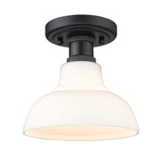 Golden - 0305-FM BLK-VMG - One Light Flush Mount - Carver - Matte Black