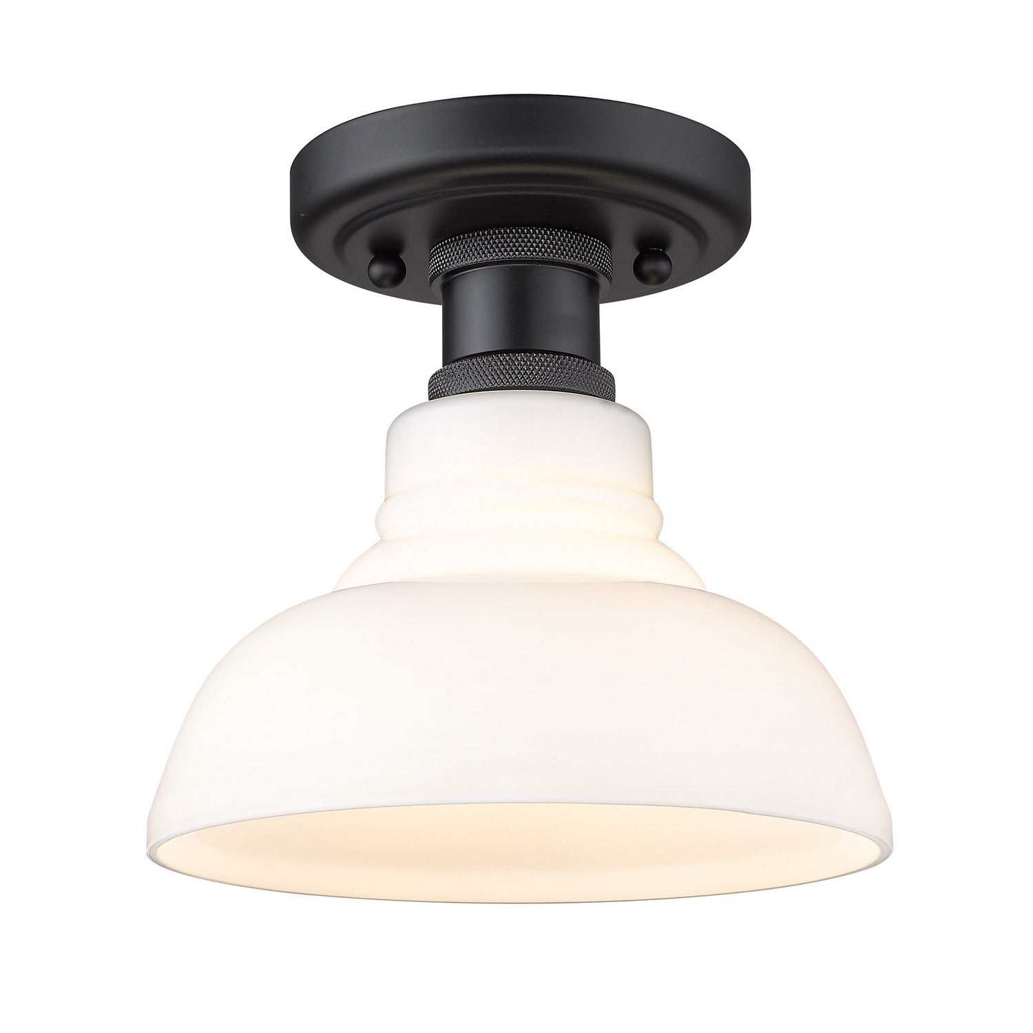 Golden - 0305-FM BLK-VMG - One Light Flush Mount - Carver - Matte Black