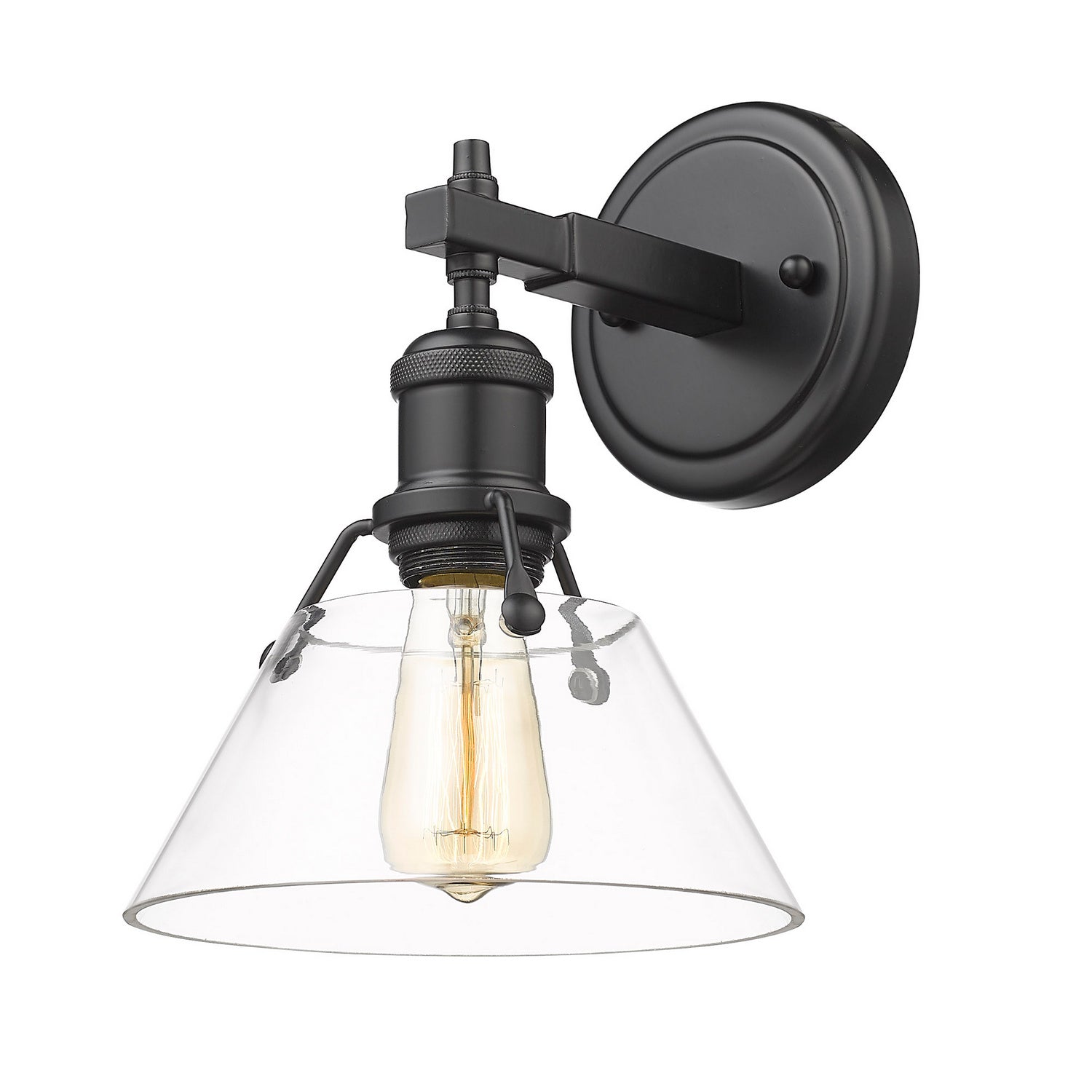 Golden - 3306-BA1 BLK-CLR - One Light Bath Vanity - Orwell - Matte Black