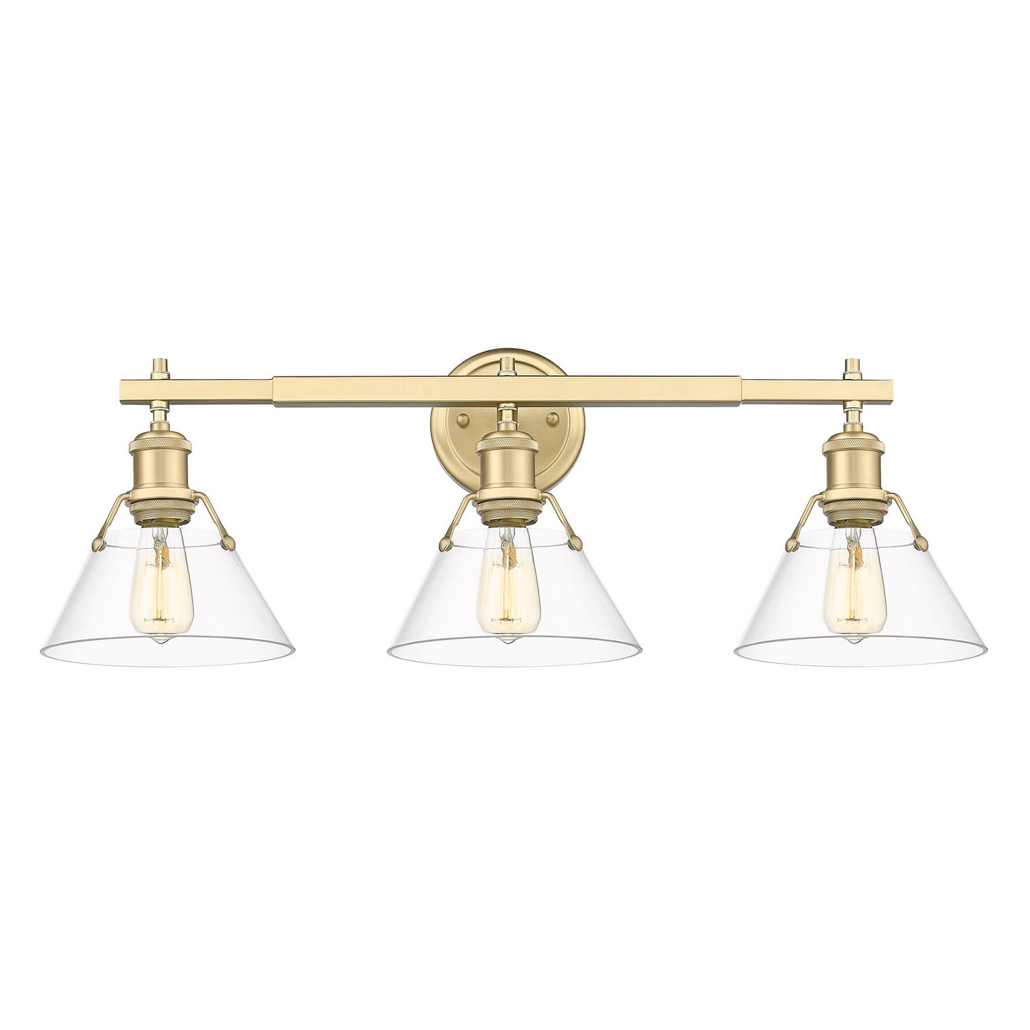 Golden - 3306-BA3 BCB-CLR - Three Light Bath Vanity - Orwell - Brushed Champagne Brass