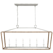 Visual Comfort Signature - CHC 5766PN/NRT - LED Linear Lantern - Darlana Wrapped - Polished Nickel and Natural Rattan