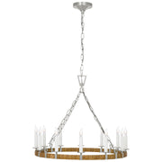 Visual Comfort Signature - CHC 5872PN/NRT - LED Chandelier - Darlana Wrapped - Polished Nickel and Natural Rattan