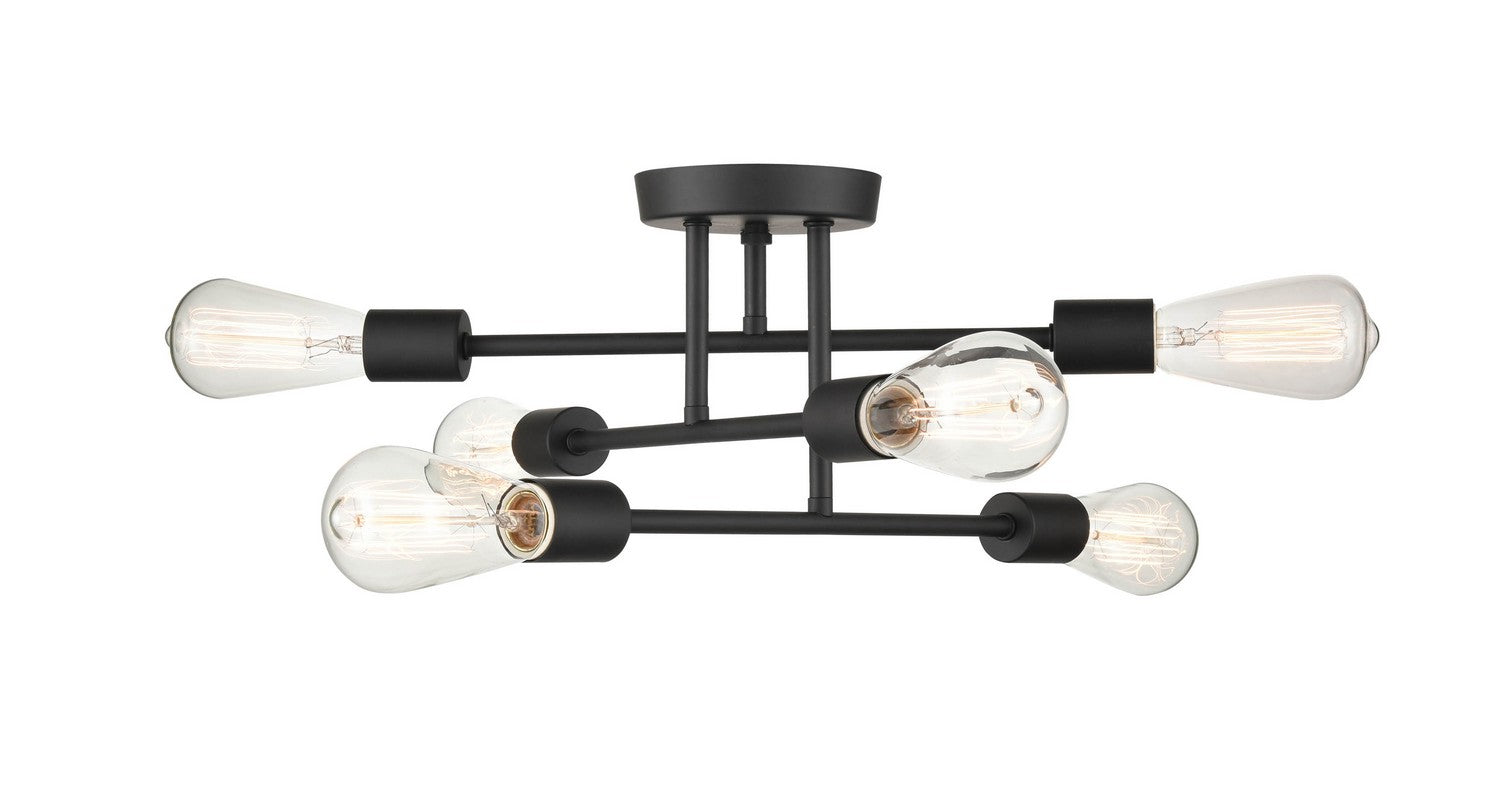 Millennium - 4256-MB - Six Light Semi-Flush Mount - Decco - Matte Black