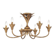 Golden - 0846-6SF HG - Six Light Semi-Flush Mount - Lillianne - Heirloom Gold