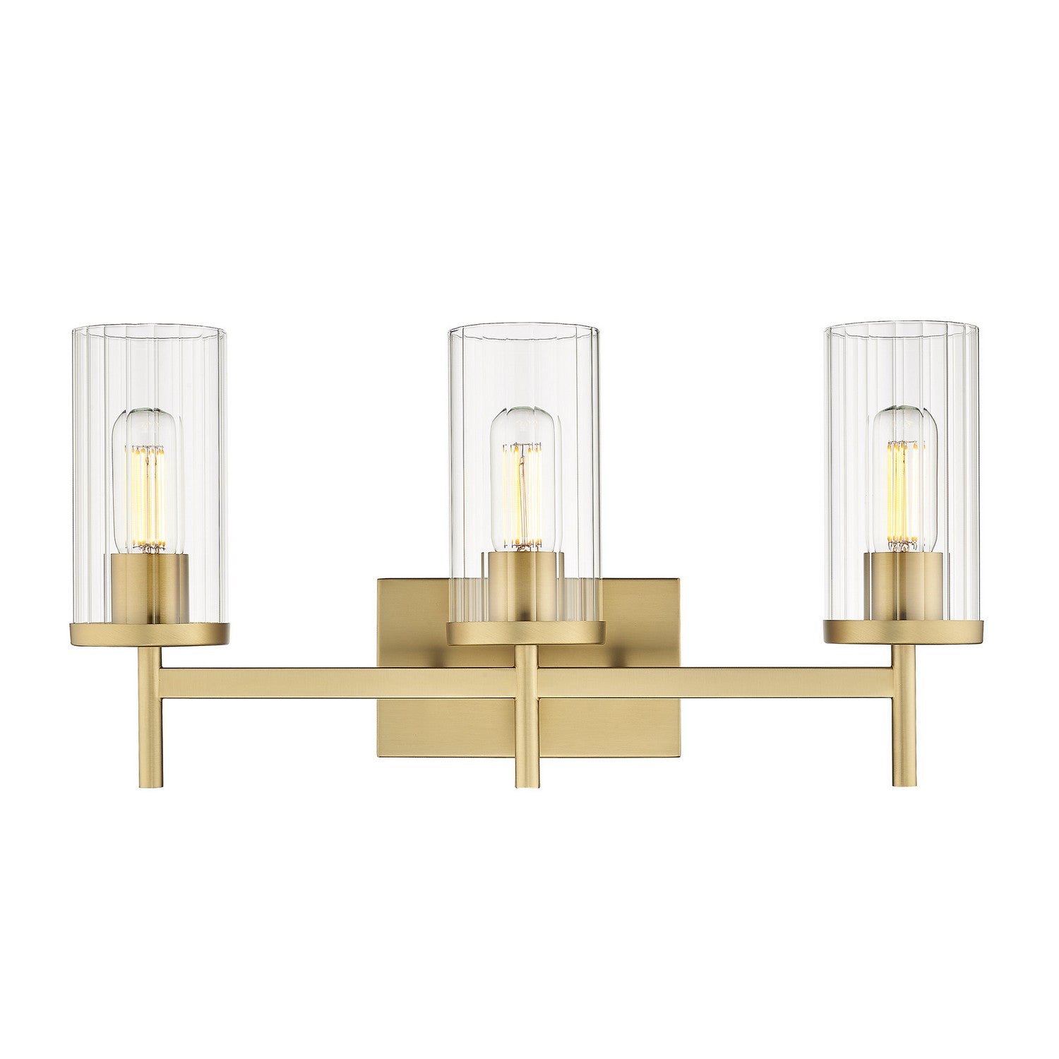 Golden - 7011-BA3 BCB-CLR - Three Light Bath Vanity - Winslett - Brushed Champagne Brass